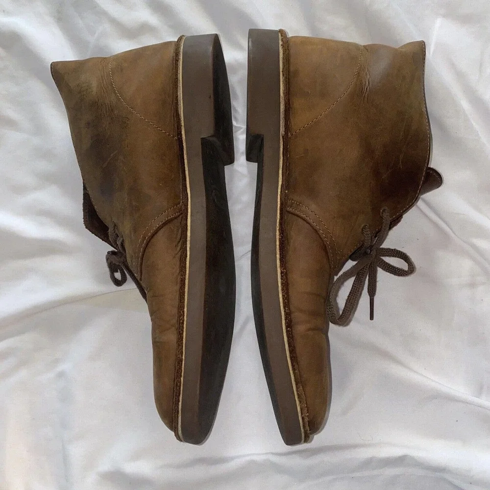 Clarks Desert‎ Ankle Boots Men Size 11.5 Brown Beeswax Leather 15260 University